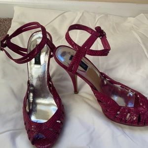 Dressy snakeskin print sandal